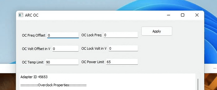 Arc OC Tool, un logiciel pour overclocker Intel Arc