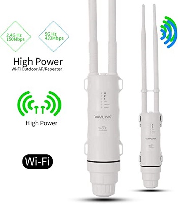 FLASHOWL Répéteur Wi-Fi Extérieur AC600 Amplificateur Signal booster Routeur