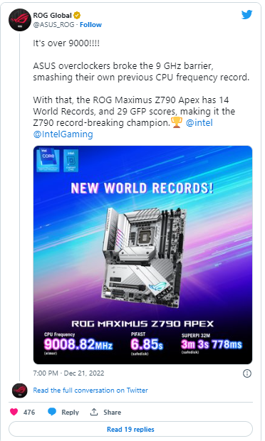 Le Core i9-13900KS est le premier CPU à franchir la barrière des 9 GHz Le Core i9-13900KS est le premier CPU à franchir la barrière des 9 GHz